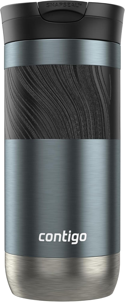 Byron 2.0 Stainless Steel Travel Mug with Snapseal Lid and Grip 20oz, Blueberry, Great for hot and cold beverages