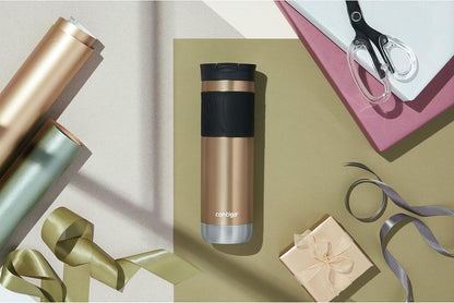 Byron 2.0 Stainless Steel Travel Mug with Snapseal Lid and Grip 20oz, Blueberry, Great for hot and cold beverages