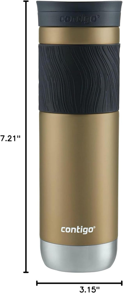 Byron 2.0 Stainless Steel Travel Mug with Snapseal Lid and Grip 20oz, Blueberry, Great for hot and cold beverages