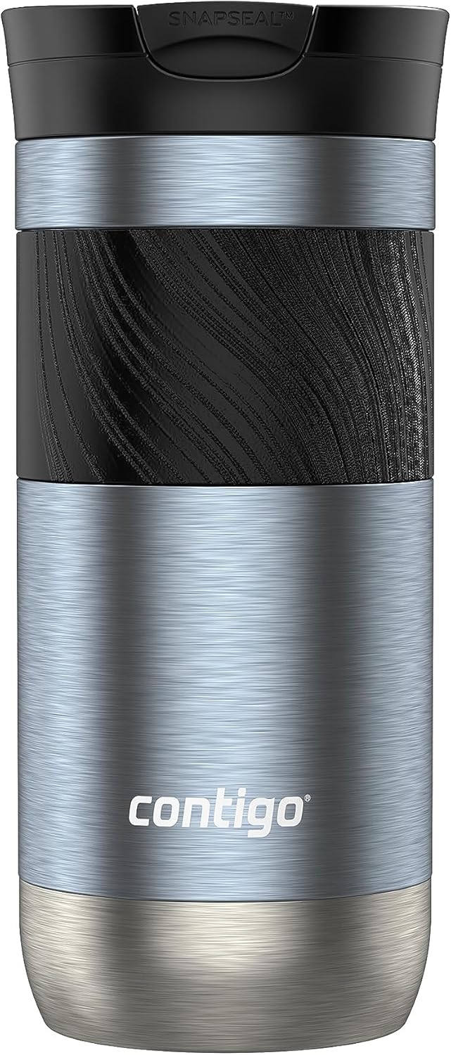 Byron 2.0 Stainless Steel Travel Mug with Snapseal Lid and Grip 20oz, Blueberry, Great for hot and cold beverages