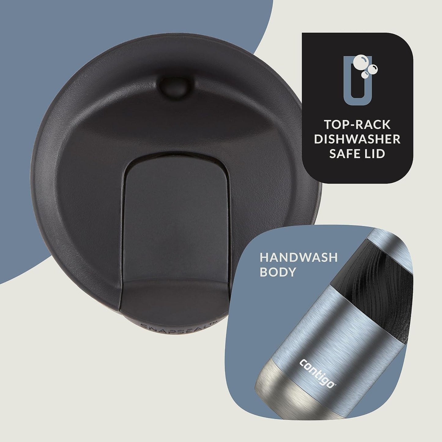 Byron 2.0 Stainless Steel Travel Mug with Snapseal Lid and Grip 20oz, Blueberry, Great for hot and cold beverages