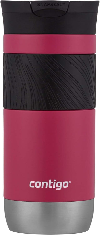 Byron 2.0 Stainless Steel Travel Mug with Snapseal Lid and Grip 20oz, Blueberry, Great for hot and cold beverages