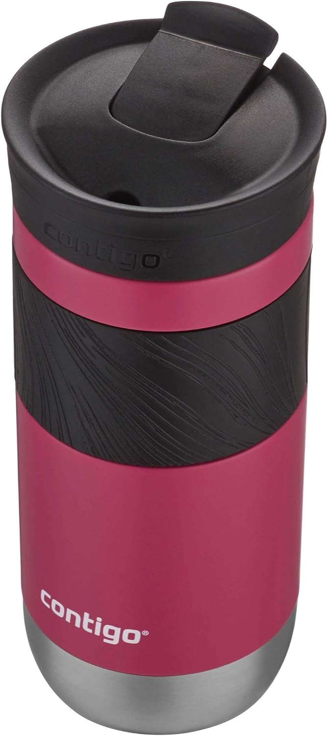 Byron 2.0 Stainless Steel Travel Mug with Snapseal Lid and Grip 20oz, Blueberry, Great for hot and cold beverages