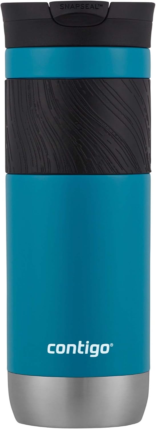 Byron 2.0 Stainless Steel Travel Mug with Snapseal Lid and Grip 20oz, Blueberry, Great for hot and cold beverages