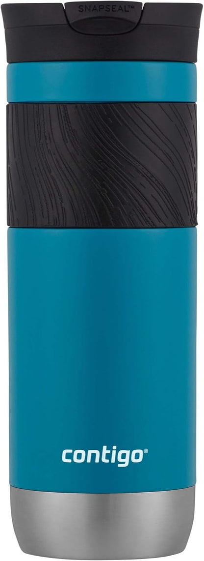Byron 2.0 Stainless Steel Travel Mug with Snapseal Lid and Grip 20oz, Blueberry, Great for hot and cold beverages