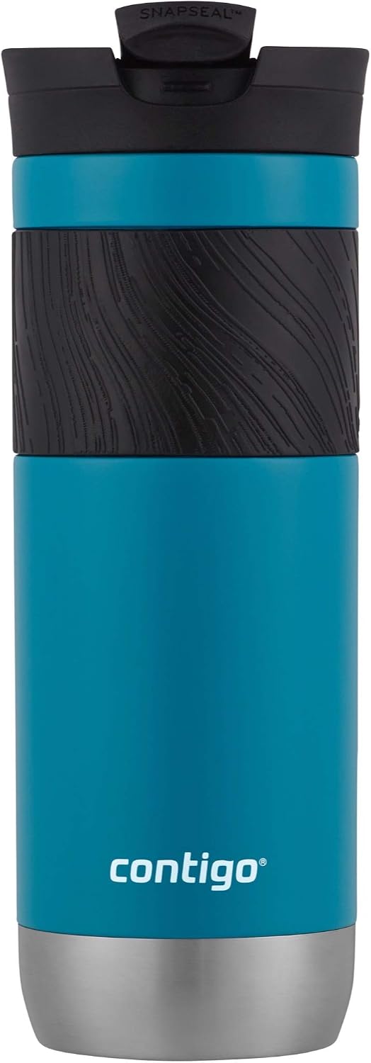 Byron 2.0 Stainless Steel Travel Mug with Snapseal Lid and Grip 20oz, Blueberry, Great for hot and cold beverages