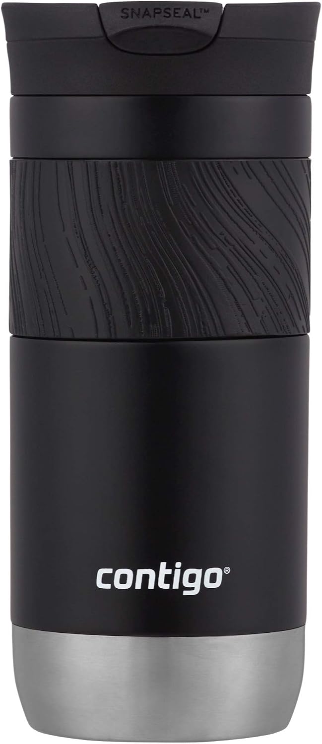 Byron 2.0 Stainless Steel Travel Mug with Snapseal Lid and Grip 20oz, Blueberry, Great for hot and cold beverages