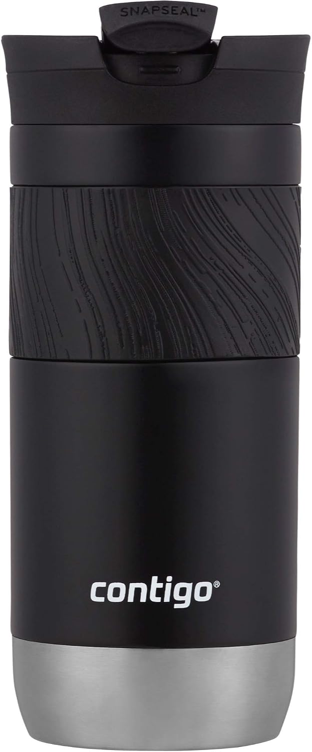 Byron 2.0 Stainless Steel Travel Mug with Snapseal Lid and Grip 20oz, Blueberry, Great for hot and cold beverages