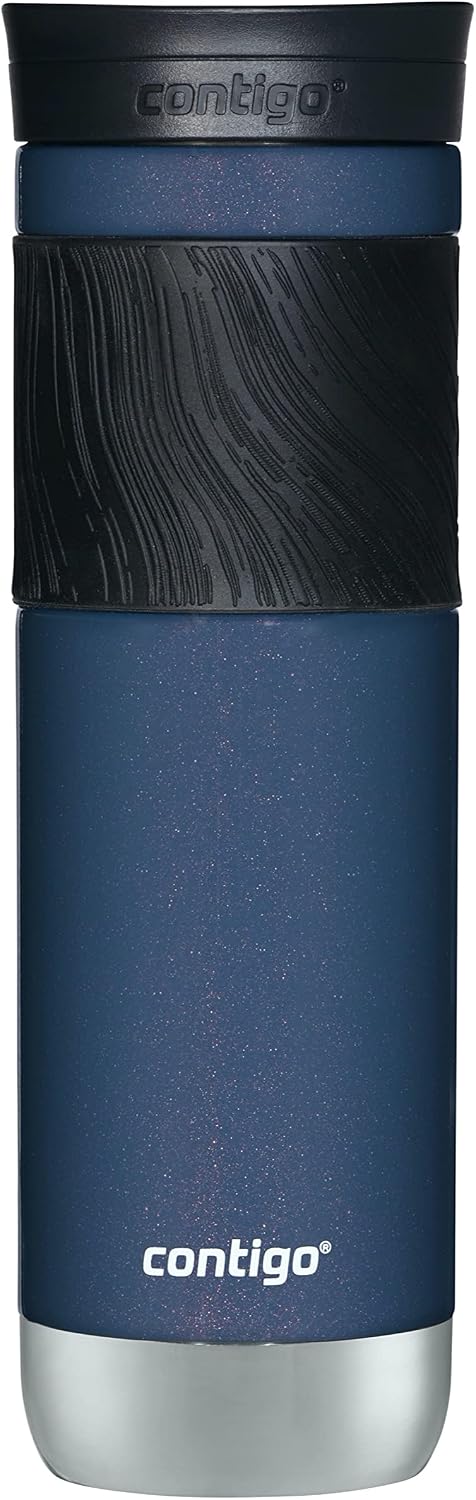 Byron 2.0 Stainless Steel Travel Mug with Snapseal Lid and Grip 20oz, Blueberry, Great for hot and cold beverages