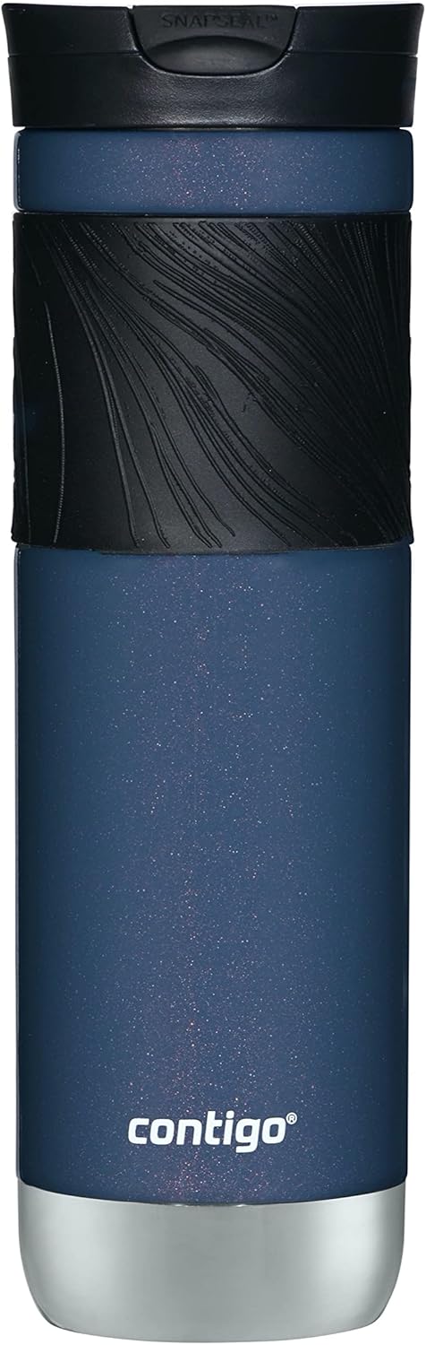 Byron 2.0 Stainless Steel Travel Mug with Snapseal Lid and Grip 20oz, Blueberry, Great for hot and cold beverages