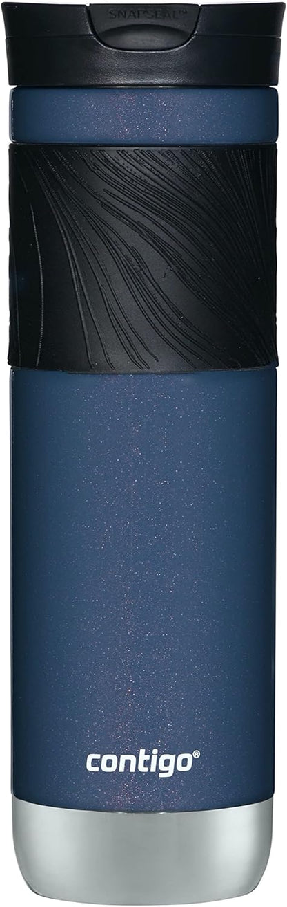 Byron 2.0 Stainless Steel Travel Mug with Snapseal Lid and Grip 20oz, Blueberry, Great for hot and cold beverages
