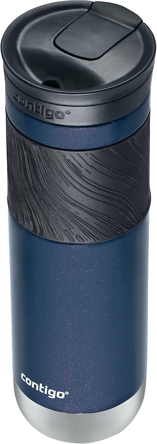 Byron 2.0 Stainless Steel Travel Mug with Snapseal Lid and Grip 20oz, Blueberry, Great for hot and cold beverages