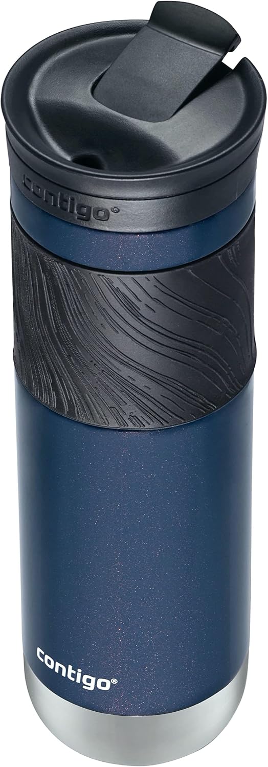 Byron 2.0 Stainless Steel Travel Mug with Snapseal Lid and Grip 20oz, Blueberry, Great for hot and cold beverages