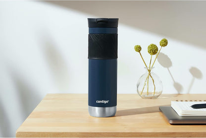 Byron 2.0 Stainless Steel Travel Mug with Snapseal Lid and Grip 20oz, Blueberry, Great for hot and cold beverages