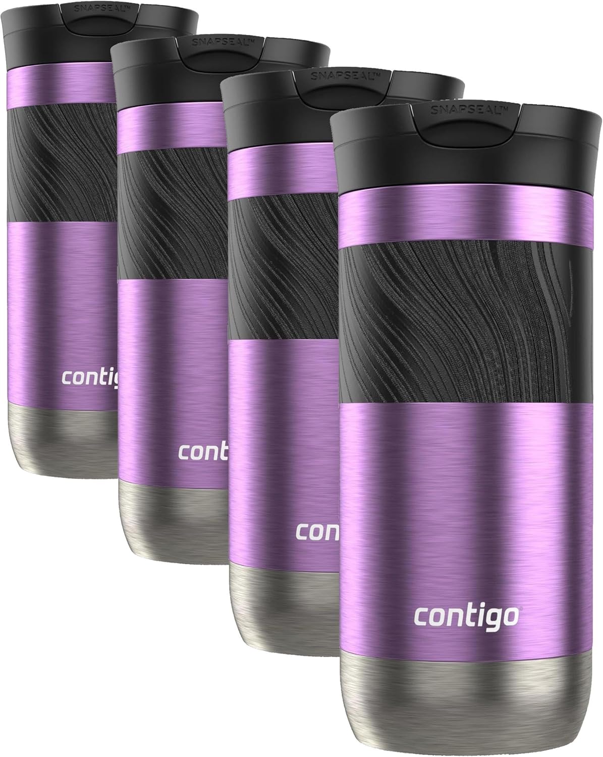Byron 2.0 Stainless Steel Travel Mug with Snapseal Lid and Grip 20oz, Blueberry, Great for hot and cold beverages
