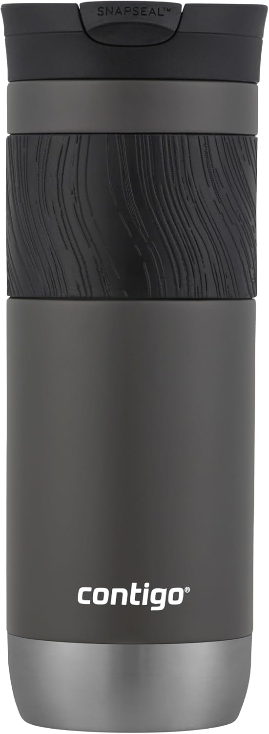 Byron 2.0 Stainless Steel Travel Mug with Snapseal Lid and Grip 20oz, Blueberry, Great for hot and cold beverages