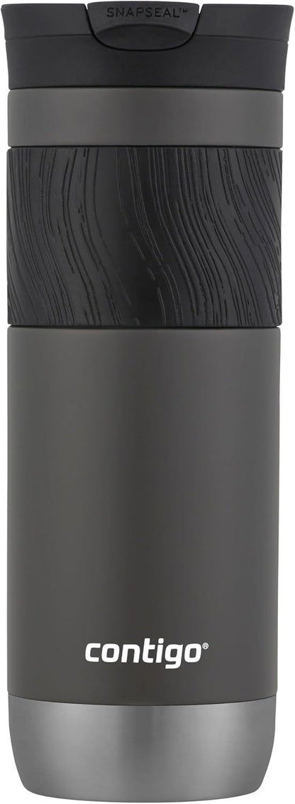 Byron 2.0 Stainless Steel Travel Mug with Snapseal Lid and Grip 20oz, Blueberry, Great for hot and cold beverages