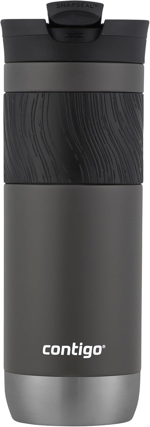 Byron 2.0 Stainless Steel Travel Mug with Snapseal Lid and Grip 20oz, Blueberry, Great for hot and cold beverages