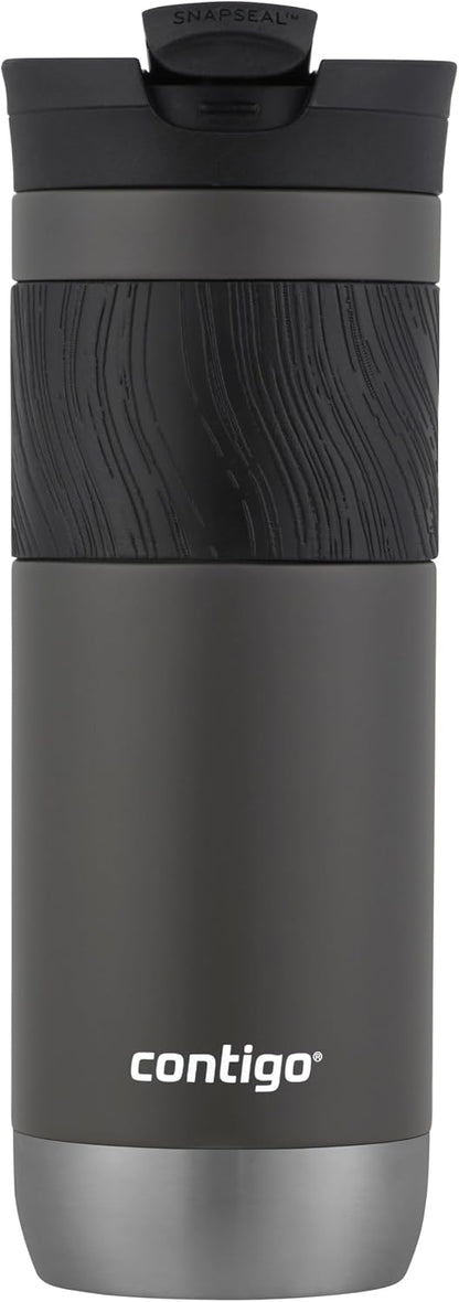Byron 2.0 Stainless Steel Travel Mug with Snapseal Lid and Grip 20oz, Blueberry, Great for hot and cold beverages