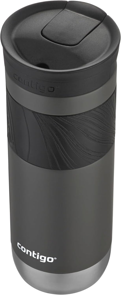 Byron 2.0 Stainless Steel Travel Mug with Snapseal Lid and Grip 20oz, Blueberry, Great for hot and cold beverages
