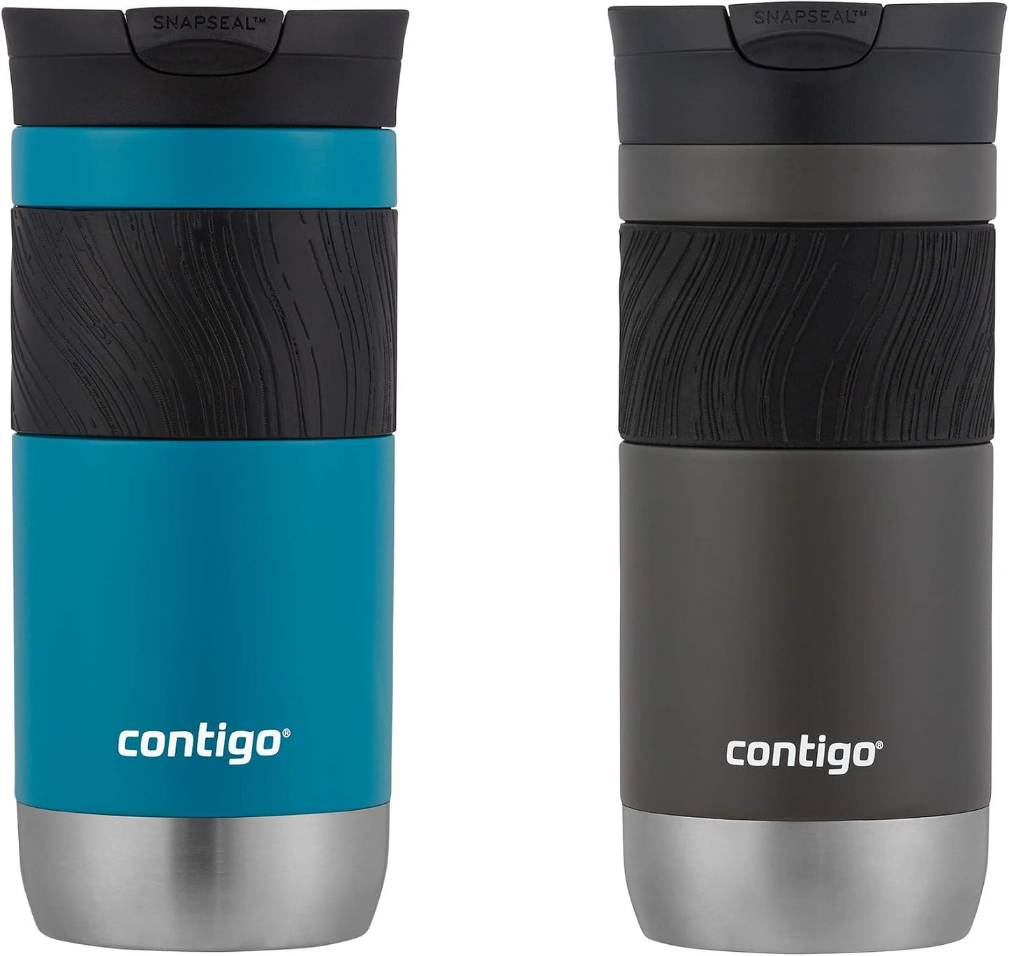 Byron 2.0 Stainless Steel Travel Mug with Snapseal Lid and Grip 20oz, Blueberry, Great for hot and cold beverages