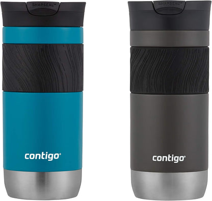 Byron 2.0 Stainless Steel Travel Mug with Snapseal Lid and Grip 20oz, Blueberry, Great for hot and cold beverages