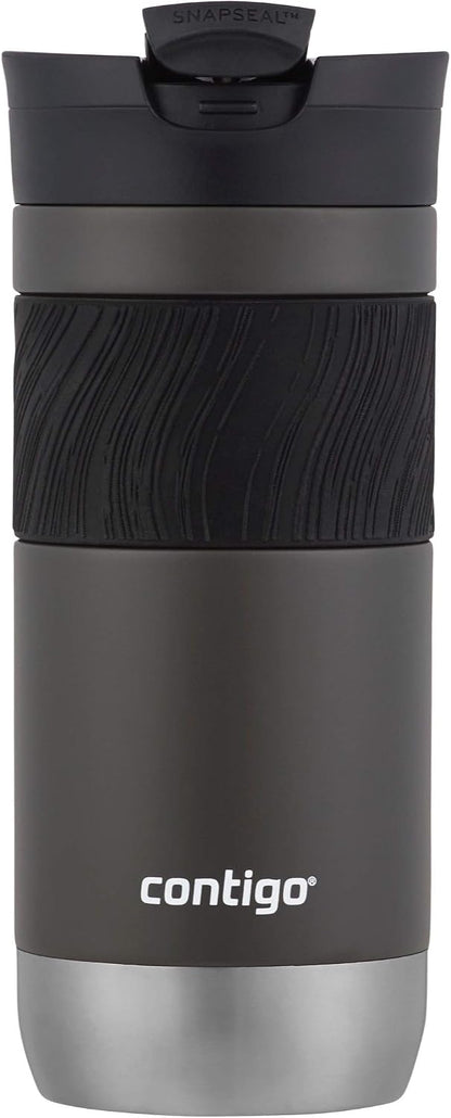 Byron 2.0 Stainless Steel Travel Mug with Snapseal Lid and Grip 20oz, Blueberry, Great for hot and cold beverages