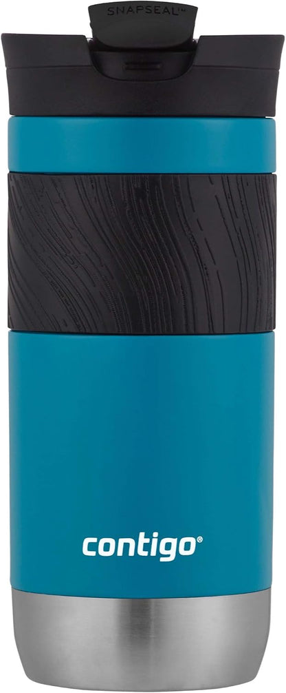 Byron 2.0 Stainless Steel Travel Mug with Snapseal Lid and Grip 20oz, Blueberry, Great for hot and cold beverages