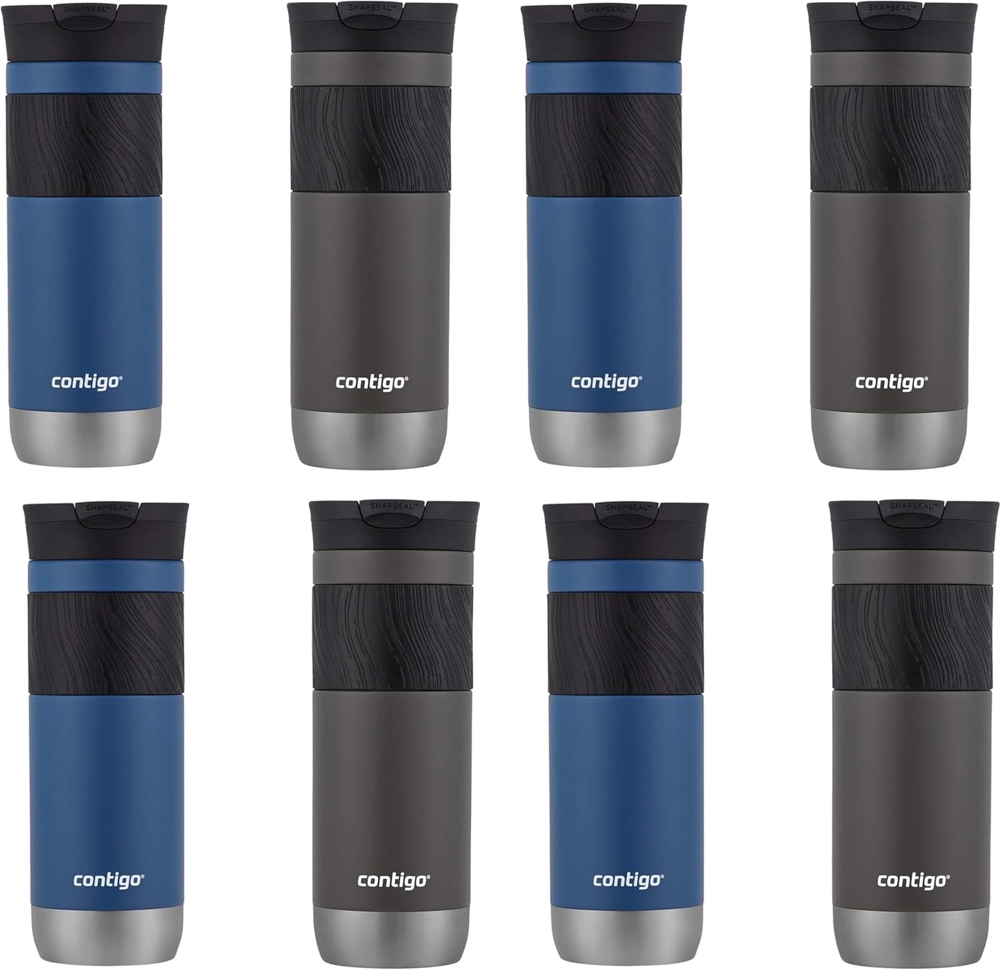 Byron 2.0 Stainless Steel Travel Mug with Snapseal Lid and Grip 20oz, Blueberry, Great for hot and cold beverages