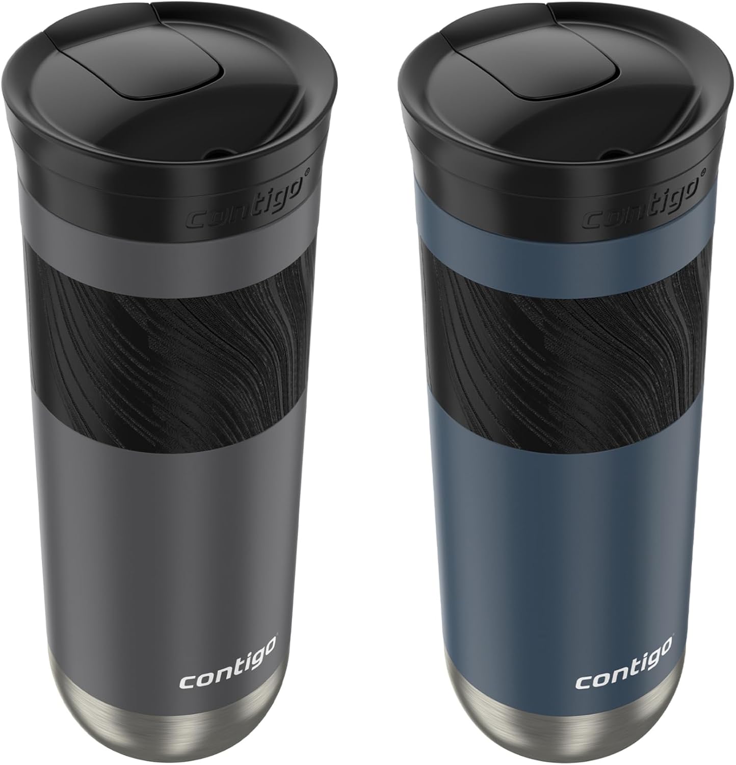 Byron 2.0 Stainless Steel Travel Mug with Snapseal Lid and Grip 20oz, Blueberry, Great for hot and cold beverages