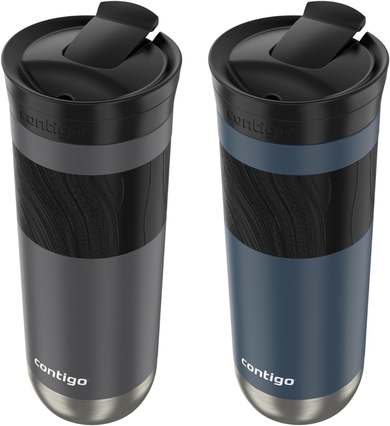 Byron 2.0 Stainless Steel Travel Mug with Snapseal Lid and Grip 20oz, Blueberry, Great for hot and cold beverages