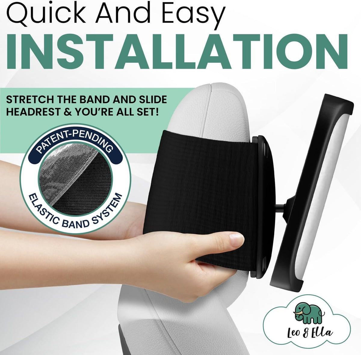 Extra Large Baby Car Mirror for Tesla & Fixed Headrests, Secure View of Infant in Rear Facing Carseat with Continuous Loop System, 100% Shatterproof, 13.7 Inch Convex Mirror, 360 Rotation