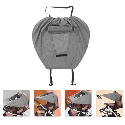 Stroller Sunscreen Cover UV Protection Sunshade for Stroller Awning Waterproof Grey Full-Cover Shading Accessory for Outdoor Use