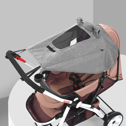 Stroller Sunscreen Cover UV Protection Sunshade for Stroller Awning Waterproof Grey Full-Cover Shading Accessory for Outdoor Use