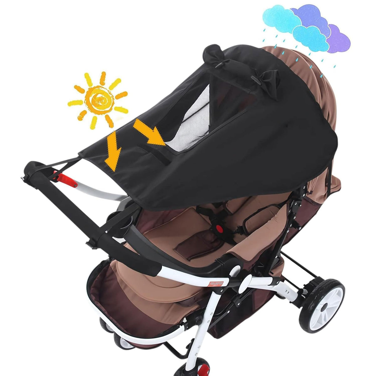 Baby Stroller Sun Shade Protector Universal Pushchair Blackout Cover