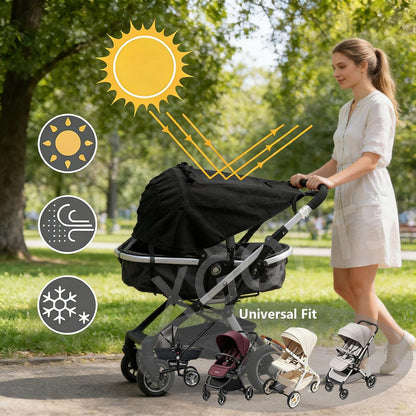 Baby Stroller Sun Shade Protector Universal Pushchair Blackout Cover
