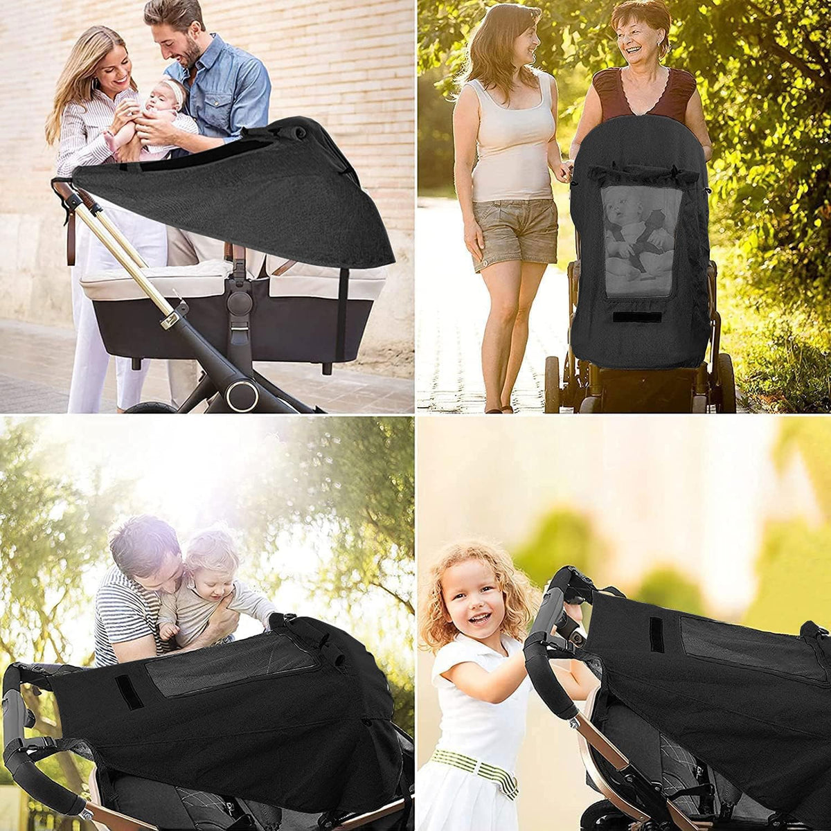 Baby Stroller Sun Shade Protector Universal Pushchair Blackout Cover