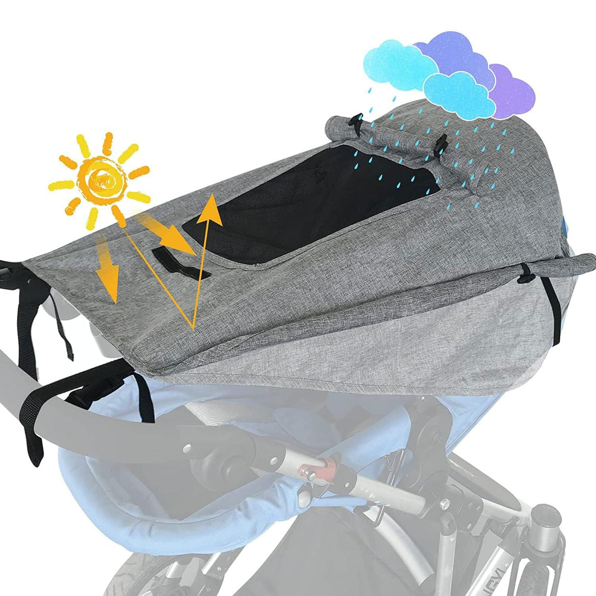 Baby Stroller Sun Shade Protector Universal Pushchair Blackout Cover