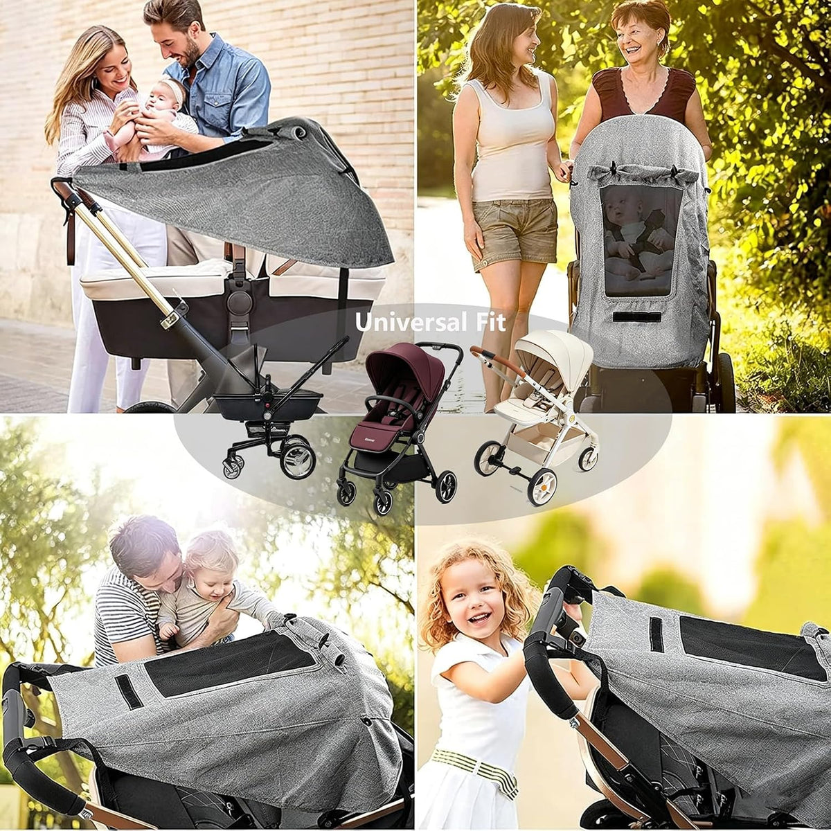 Baby Stroller Sun Shade Protector Universal Pushchair Blackout Cover