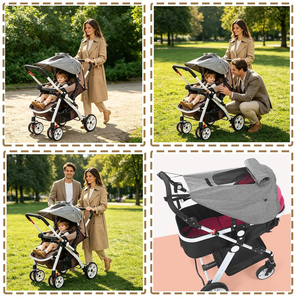 Baby Stroller Sun Shade Protector Universal Pushchair Blackout Cover