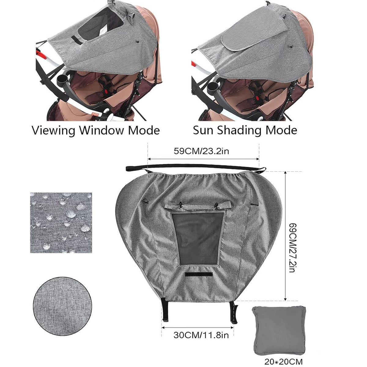 Baby Stroller Sun Shade Protector Universal Pushchair Blackout Cover