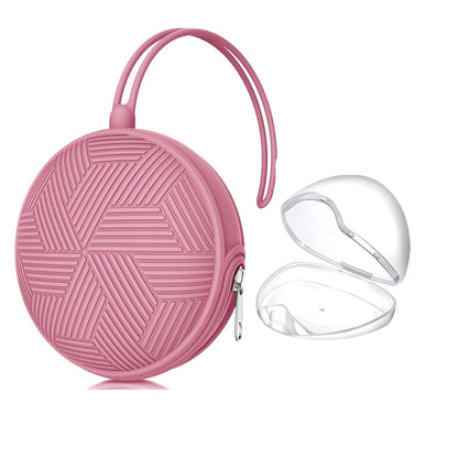 Pacifier Holder Case,BPA Free Portable Pacifier Storage Container,Silicone Baby Pacifier Cover Pouch for Diaper Bag Stroller,Travel Outdoor Activities,Easy to Clean(Blush)
