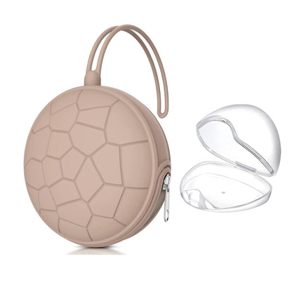 Pacifier Holder Case,BPA Free Portable Pacifier Storage Container,Silicone Baby Pacifier Cover Pouch for Diaper Bag Stroller,Travel Outdoor Activities,Easy to Clean(Blush)