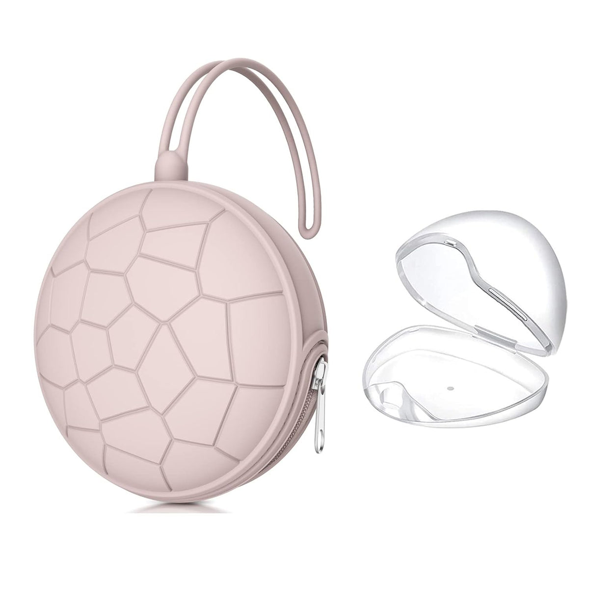 Pacifier Holder Case,BPA Free Portable Pacifier Storage Container,Silicone Baby Pacifier Cover Pouch for Diaper Bag Stroller,Travel Outdoor Activities,Easy to Clean(Blush)