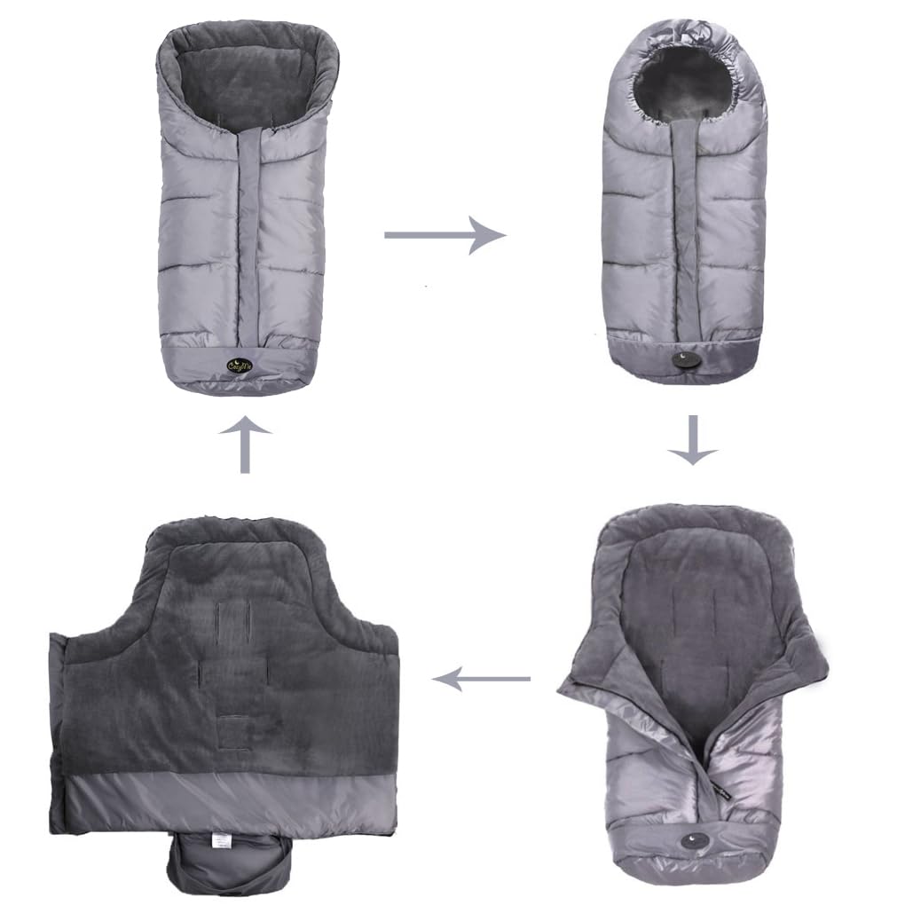 Stroller Footmuff for Toddler, Stroller Blanket Evelution, Winter Baby Universal Stroller Bunting Bag, Warm Bunting Bag, Bottom Opens for Multi-Use,6-36M