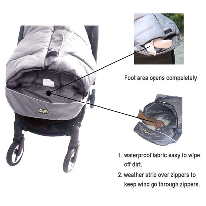 Stroller Footmuff for Toddler, Stroller Blanket Evelution, Winter Baby Universal Stroller Bunting Bag, Warm Bunting Bag, Bottom Opens for Multi-Use,6-36M