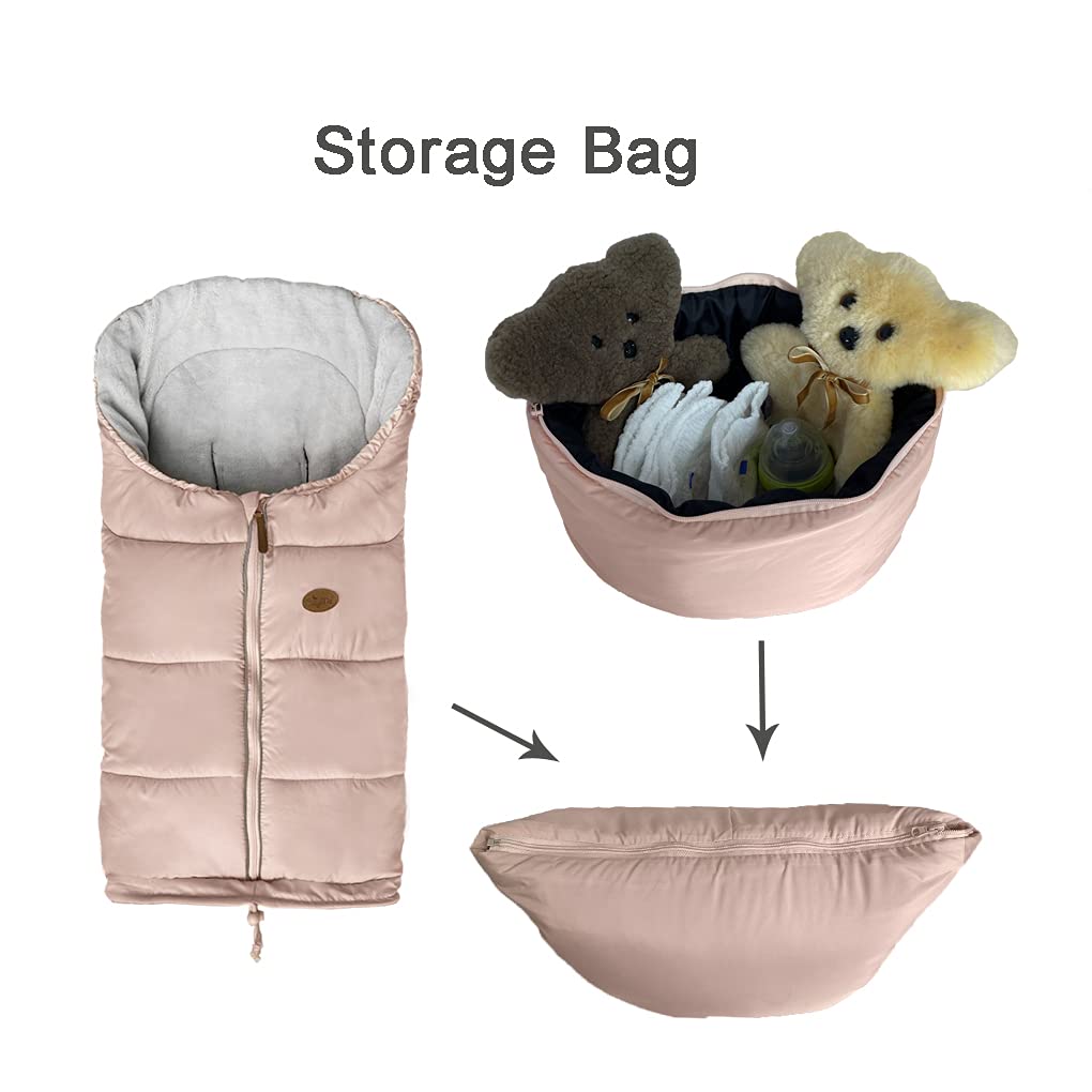Stroller Footmuff for Toddler, Stroller Blanket Evelution, Winter Baby Universal Stroller Bunting Bag, Warm Bunting Bag, Bottom Opens for Multi-Use,6-36M