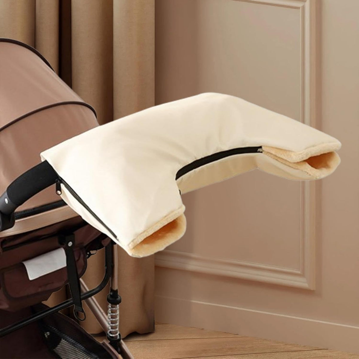 Warm Stroller Gloves Hand Warmer Stroller Accessories Windproof Windproof Pram Handmuff Pushchair Gloves for Travel, Yellow