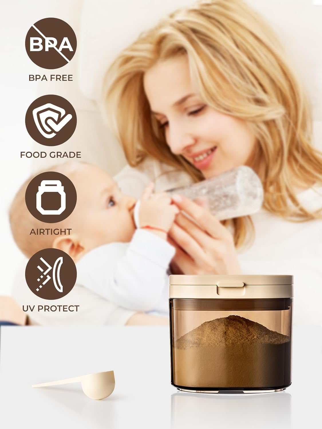 Travel Formula Dispenser, 1200ml Airtight Flip-Top Container to Go