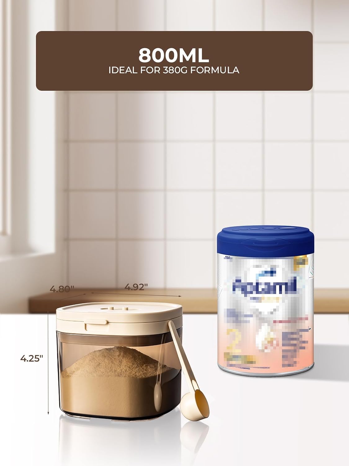 Travel Formula Dispenser, 1200ml Airtight Flip-Top Container to Go